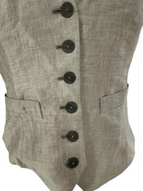 Anne Fontaine Paris Romeo Linen Blend Waistcoat Corset Vest Top Size 40 US 6/8