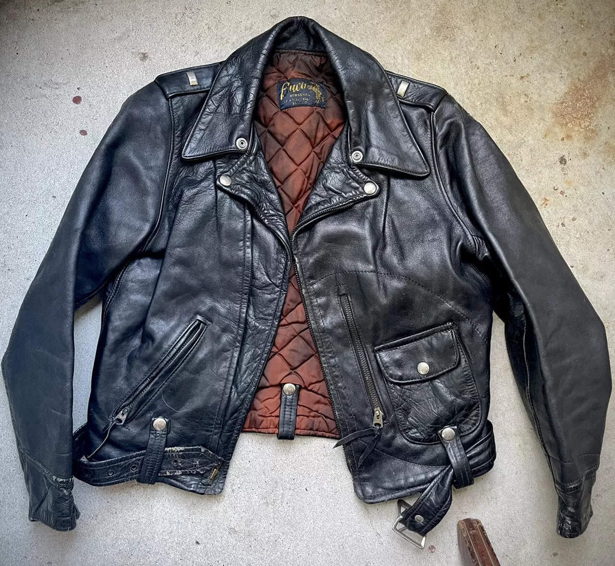 Buco J 12 J 14 Horsehide Leather Jacket 40s 50s Moto S Biker Vintage D Pocket 24 eBay
