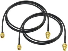2-Pack RP-SMA Male to RP-SMA Female Bulkhead 1m for WiFi Router Security Camera