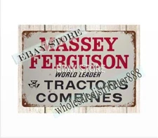 rustic barnyard TRACTOR COMBINE farming tin sign interior decorating tips