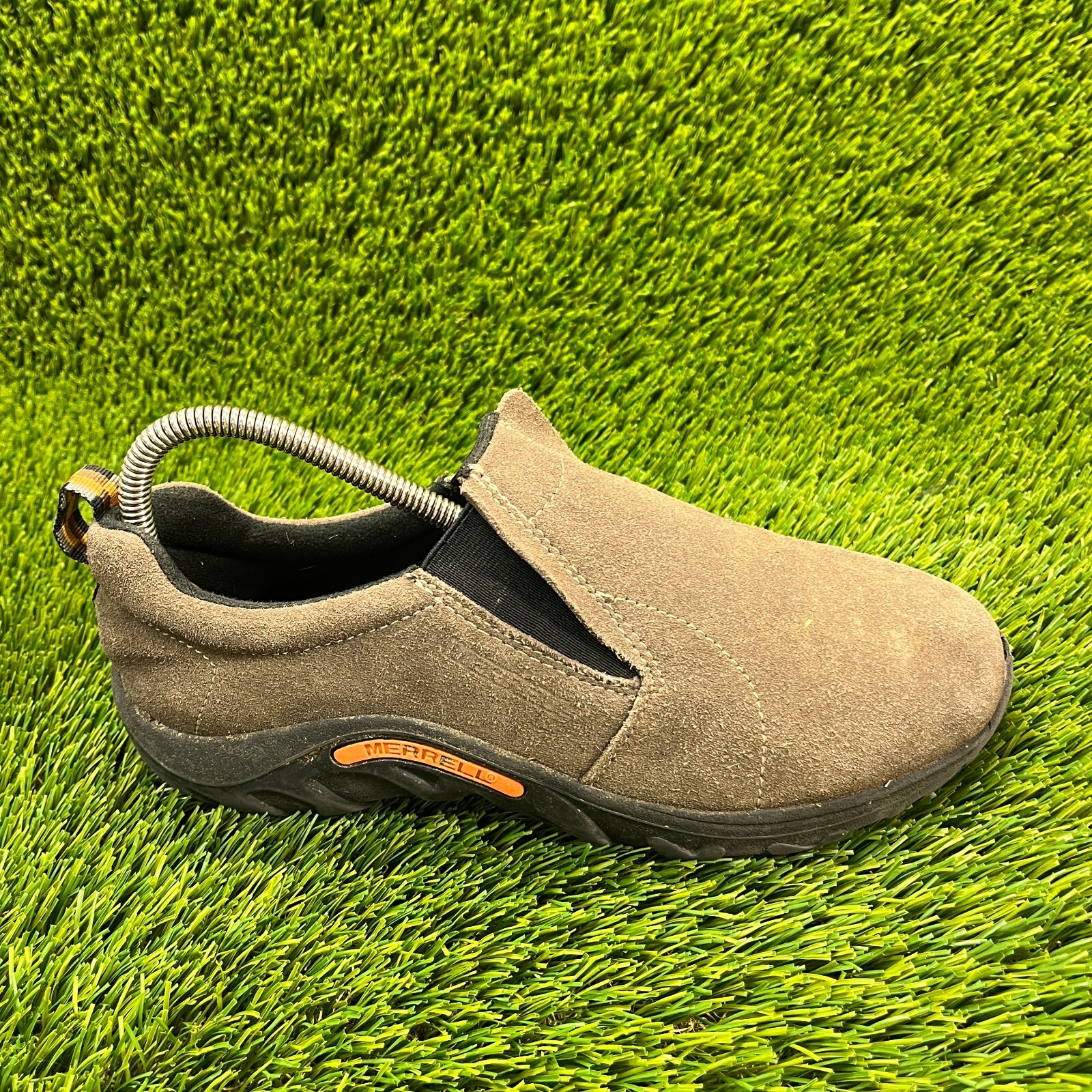 Mocassini Merrell Jungle Moc da ragazzo taglia 7M marroni da passeggio scamosciati scarpe da trekking