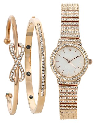 Bijou Brigitte Set Roségold Dream Armbanduhr mit Lünette