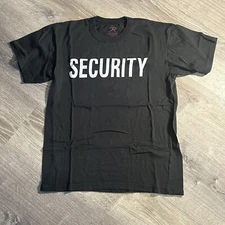 ROTHCO Security T-Shirt Event Bouncer Staff Double Sided Black