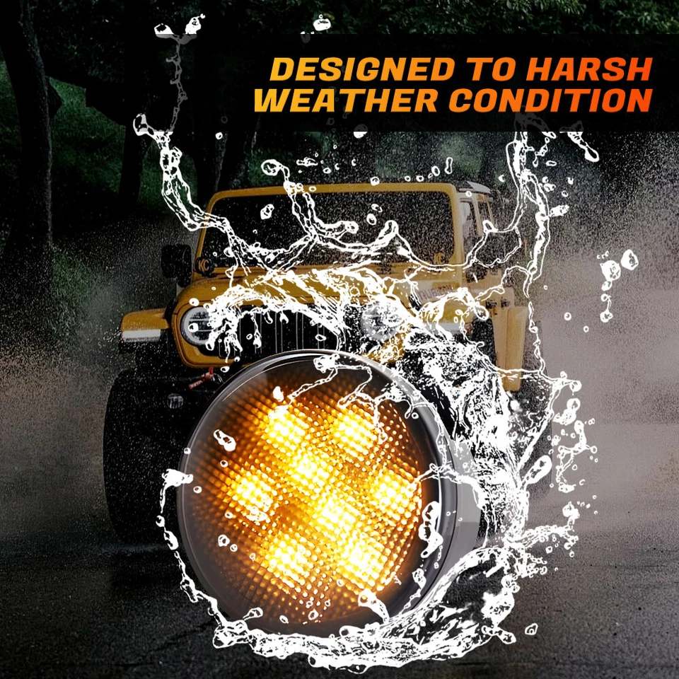 Luces intermitentes LED delanteras estacionamiento para Jeep Wrangler JK JKU 2007-2018 Foto 3 de 4