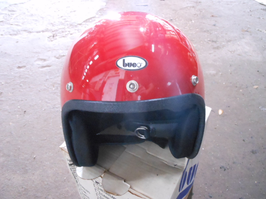 Vintage Buco Fiberglass Size Large Red Open Face 5 Snap Motorcycle