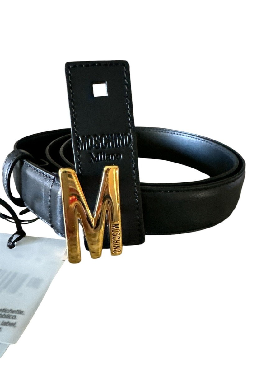 MOSCHINO ベルト レザー ロゴ ブラック Moschino Logo Belt | Black | FARFETCH
