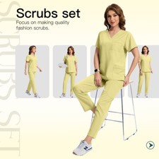 Unisex Medical Scrub Set - Lightweight  Breathable Doctor Uniform