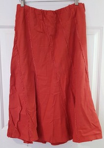 Ladies size 12 Orange LINEN Skirt 