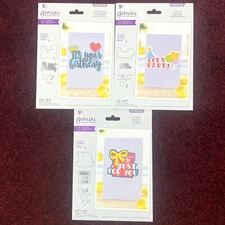 Lot 3 Crafters Companion Gemini Papercraft Die Birthday Party Gift Expressions
