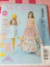 McCalls Pattern M 6549 Girls Boho Sundress Dress Leggings Bolero Sizes 7-14 FF