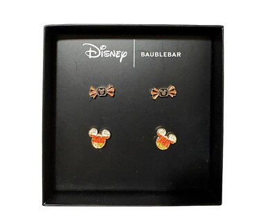 Disney X Baublebar Mickey Mouse Candy Corn Halloween Stud Earrings NEW NIB