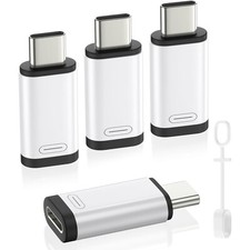 Type C Male To iPhone Port Adapter USB-C To iPhone Charge USB Convertor, 4 Pack