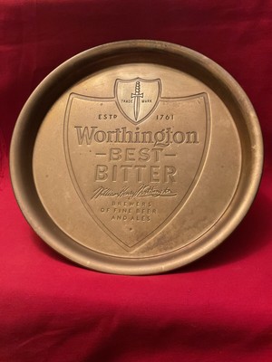 Vintage Worthington Best Bitter Messing Werbetablett