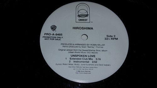 Hiroshima Unspoken Love 12" Vinyl 1996 QWEST RECORDS PROMO - Picture 3 of 3