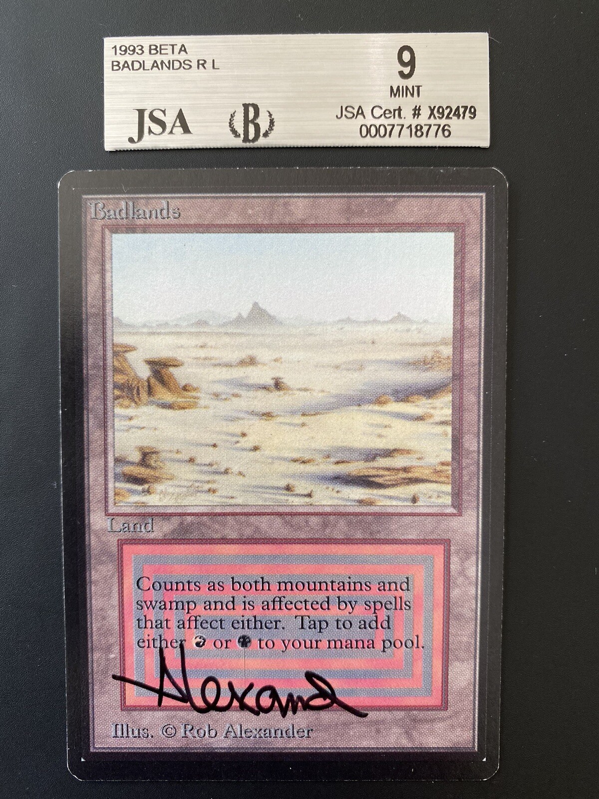 Mtg Beta Badlands | Magic The Gathering | Mint | Signed |Former BGS/JSA 9 | Dual