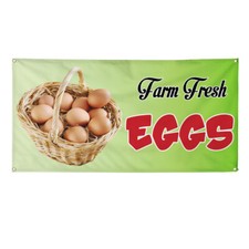 Vinyl Banner Multiple Sizes Farm Fresh Eggs Advertising Printing D Dairy Outdoor