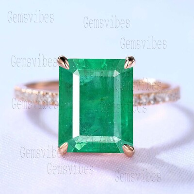 S925 Sterling Silver Natural Colombian Emerald Ring For Women & Bridal Love Gift