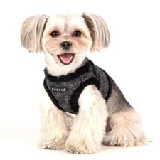 Puppia Dog Harness Vest, Hepatica Black No Pull Adjustable w. Smart Tag S M L XL
