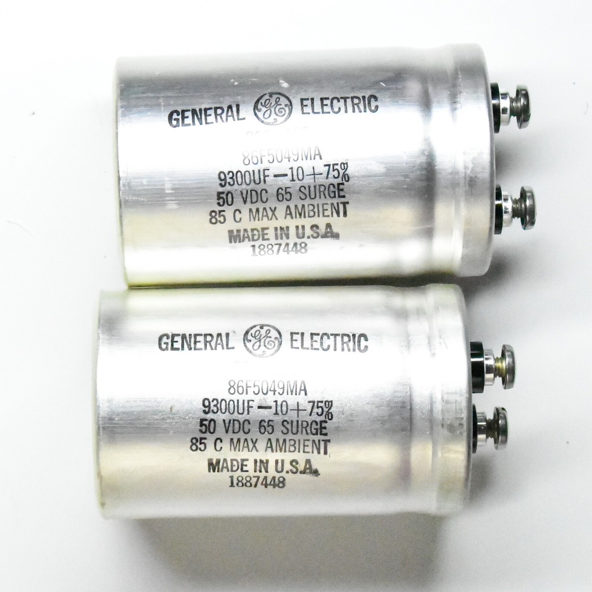 Vintage McIntosh Mac 1900 Receiver Capacitors Pair GE 86F5049MA
