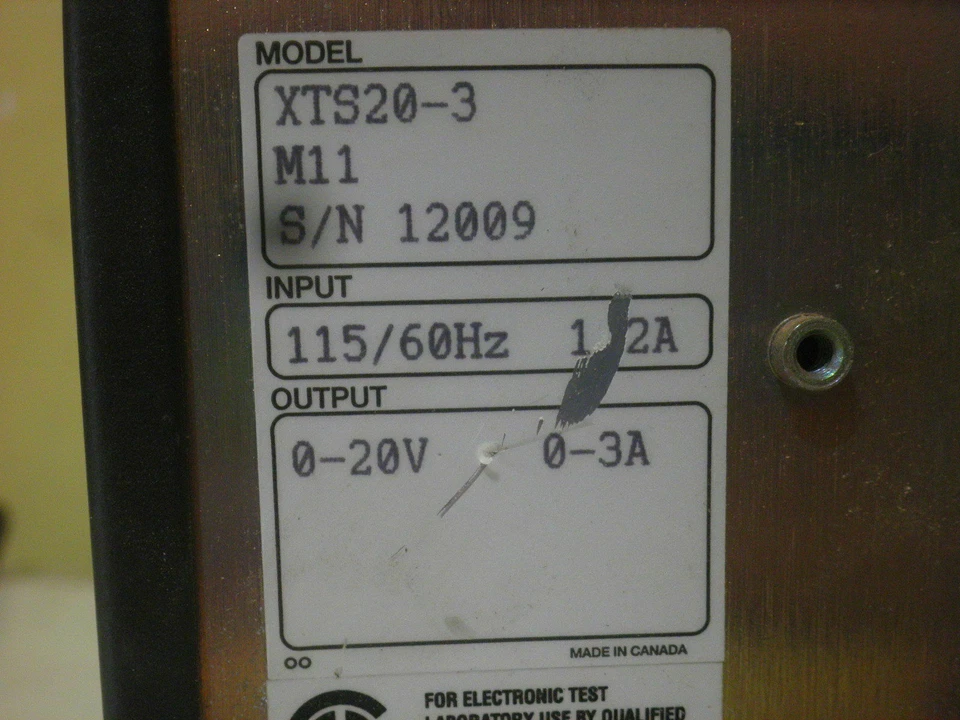 Fuente de alimentación Sorensen Xantrex XTS 20-3 M11 XTS203M11 DC 115/60Hz Foto 3 de 3