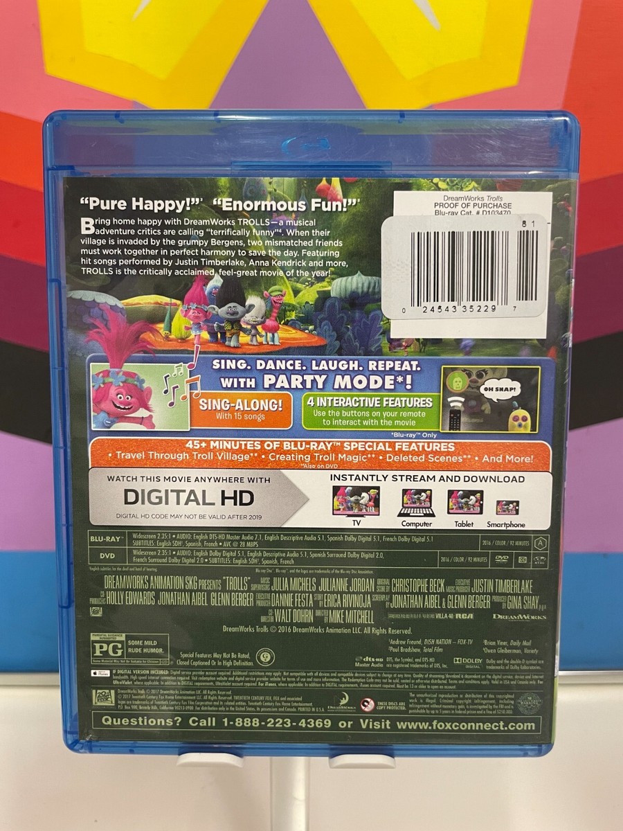 Trolls (Blu-ray + DVD + digital) 24543352297| eBay