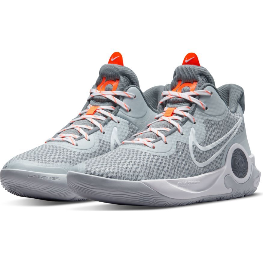 Nike KD Trey 5 IX Pure Platinum White Cool Grey Orange CW3400-011