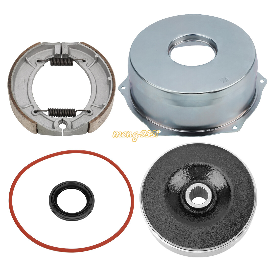 Rear Brake Drum Cover Hub Brake Shoes Seal Kit for Yamaha Big Bear 400 2000-2004