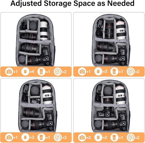 15-16 inch Camera Backpack Bag DSLR/SLR/Mirrorless Photography 3 Layers Tactical - Picture 159 of 163
