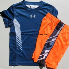 Under Armour Boys Size 4 Summer Shorts  Top Spring Orange Blue Summer Spring