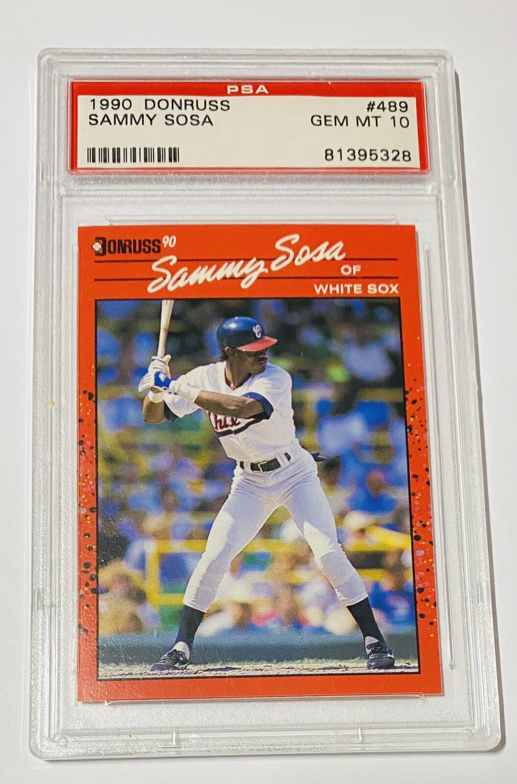 1990 Donruss SAMMY SOSA RC #489 PSA 10 Chicago White Sox Rookie Chicago Cubs