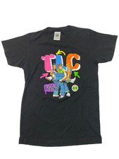TLC 1992 unisex Cross Colours Graphic T-Shirt Black Left Eye Vintage Small