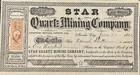 Star Quartz Mining Company Stock Certificate, Nevada City, Cal 1864