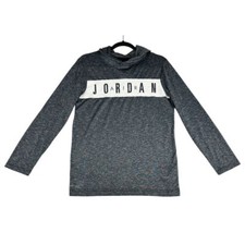Nike Air Jordan Dri-Fit Hoodie Boys XL 13-15Y Gray Graphic Long Sleeve Pullover