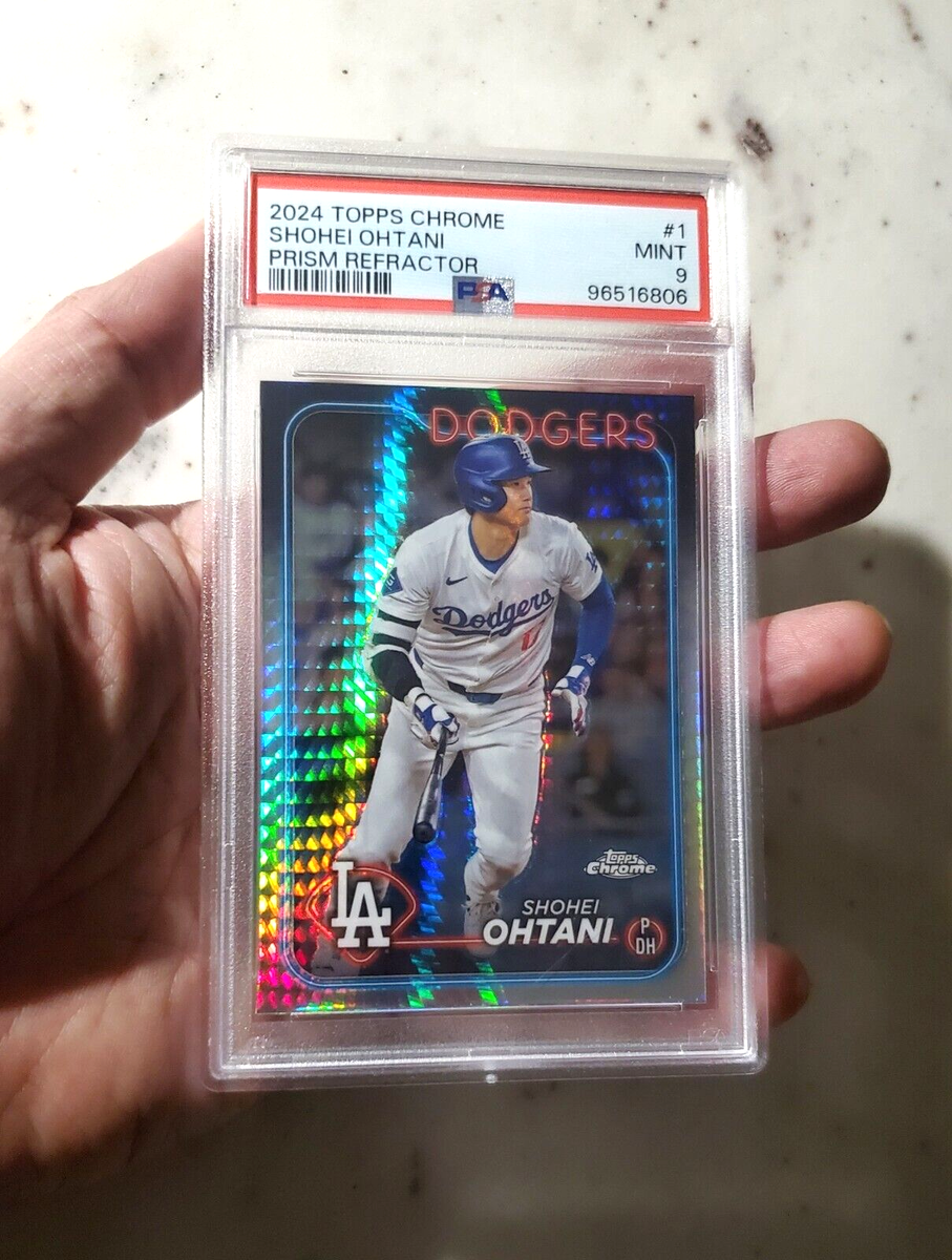 スポーツ選手 amemiptTopps Chrome #1 Refractor Shohei Ohtani 2024 Topps Chrome 'Prism Refractor' #1 - PSA 9