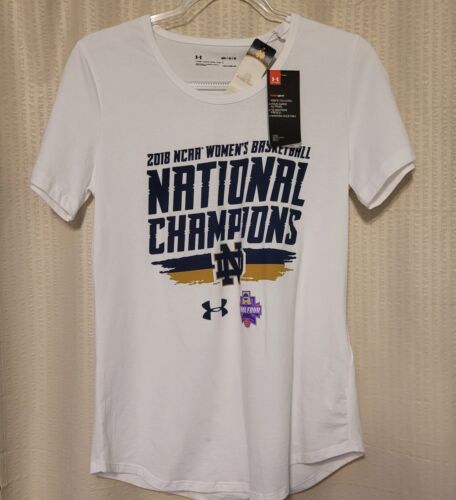 Under Armour UA NWT Notre Dame 2018 Women’s Basketball Championship T Shirt Sz M - Picture 1 of 4