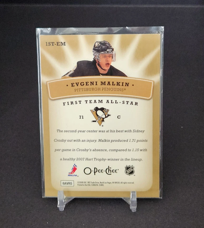 EVGENI MALKIN 2008-09 O-PEE-CHEE FIRST TEAM ALL-STAR #1ST-EM - Image 2 of 2