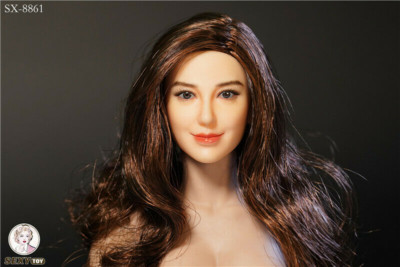 1/6 Beauty Asian Girl Smile Head Sculpt Fit 12'' PH TBL JO HOT TOYS Figure Body