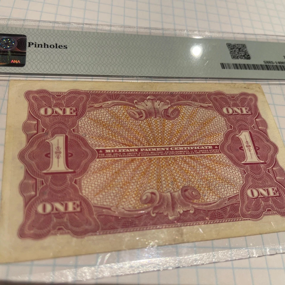 Vietnam War -Series 641 $1 Military Payment Certificate First Printing PMG 40 - Image 4 of 4