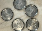 Vintage Silver Tone Metal Round Coaster Set, 6-Pack Scottish Terrier Scottie Dog — photo 1