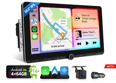 Android Auto 14 4+64 10.1'' IPS 2 DIN Car Stereo Radio Head Unit CarPlay GPS WiFi