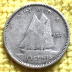 1947 ML Canada 10 Cents 80% Silver KM #43