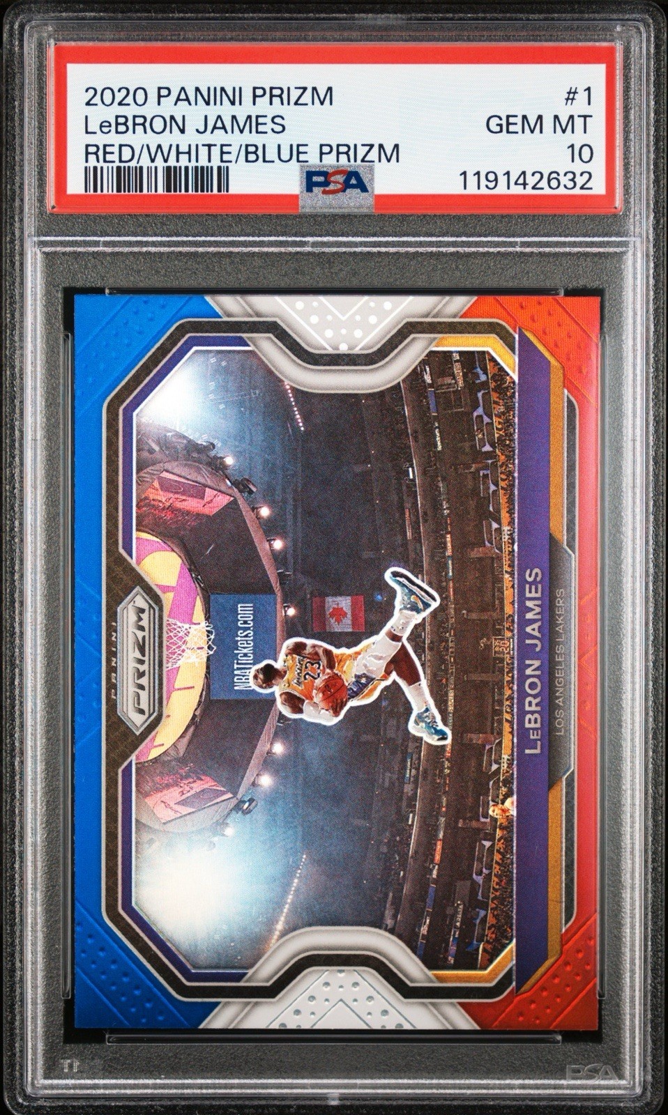 2020 Panini Prizm LeBron James #1 Red White Blue PSA 10 GEM MT Lakers 🔥