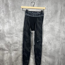 Nike Pro Combat Compression Pants Mens Small Black Geometric