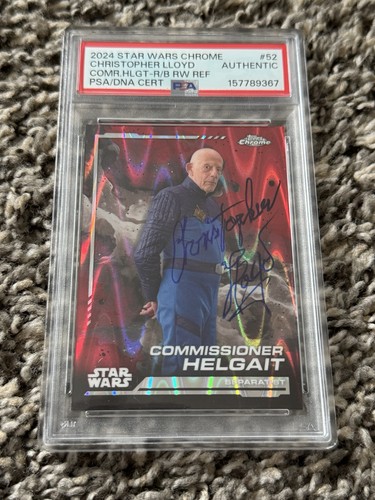 Christopher Lloyd as Commissioner Helgait [Red] #GA-DOC Star Wars 2026 Topps Galaxy Chrome Autograph card