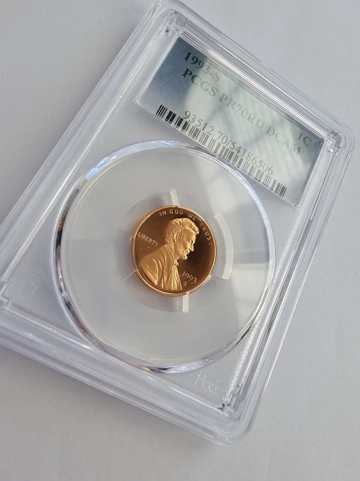 PR70 RD DCAM 1993 S LINCOLN PENNY/CENT GRADED PCGS 1C S MINT CLAD COIN - Image 2 of 4