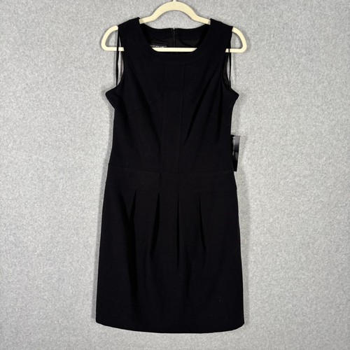 Jones New York Dress 10 Black Pleated Mini Career Office Witchy Funeral NEW $138 - Picture 1 of 15