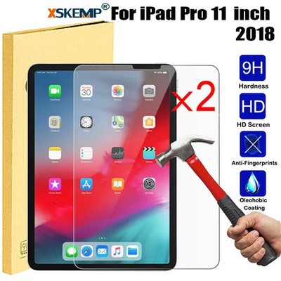2Pcs For Apple iPad Pro 11 2018 Geniune 9H Tempered Glass Film Screen Protector