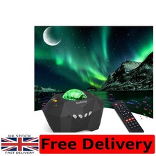 Image of 3-in-1 Projector Star Aurora Moon LED Light with Bluetooth Speaker & Timer
