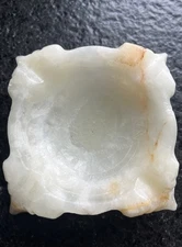 Hand Carved Vintage ONYX STONE ASHTRAY Carving Inside Center