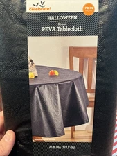 Way To Celebrate Halloween Spooky Bats Peva Tablecloth, Gothic Décor 70" Round